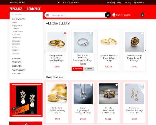jewellery ecommerce website templates