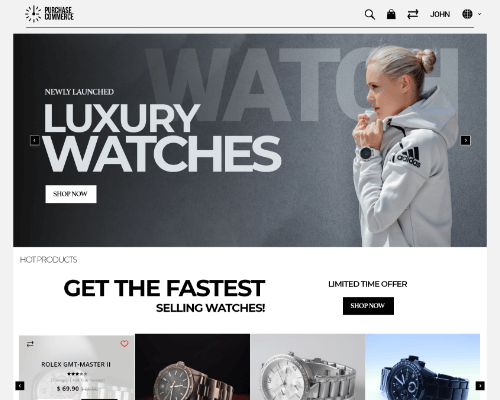 Watches ecommerce website templates